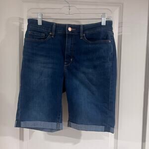 Signature Levi Strauss Women's Dark Wash High Rise Bermuda Denim Jean Shorts EUC